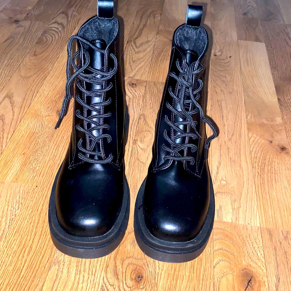 Minimalist Lace Up Front Combat Boots